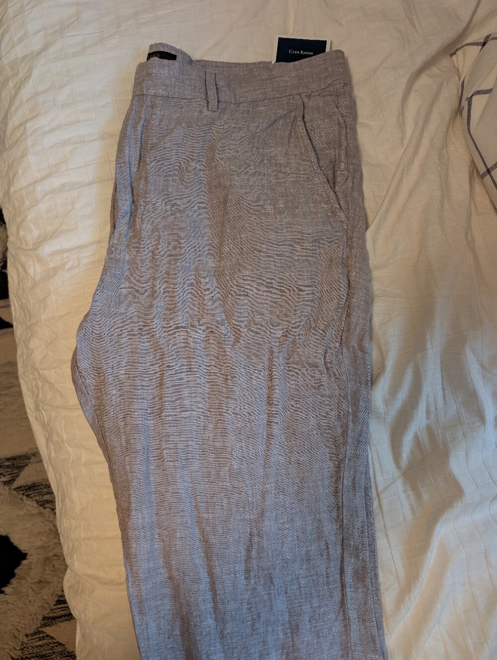 Club Room Light Gray Men's 100% Linen Pants NWT